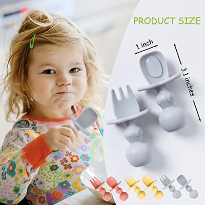 Baby Spoon & Fork - First Stage Toddler Utensils - Baby Led Weaning Spoon -  100% Food Grade Soft Silicone Anti-Choke, Best Self feeding for Ages 6  Months+ : : Baby Products