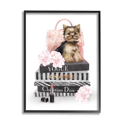 Stupell Industries Fashion Designer Purse Bookstack Pink Black Watercolor Canvas Wall Art by Amanda Greenwood, Size: 16 x 20