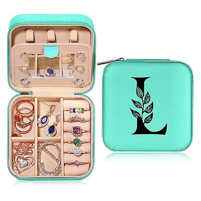 Gifts for Women Teen Girls - Small Initial Jewelry Case Jewelry