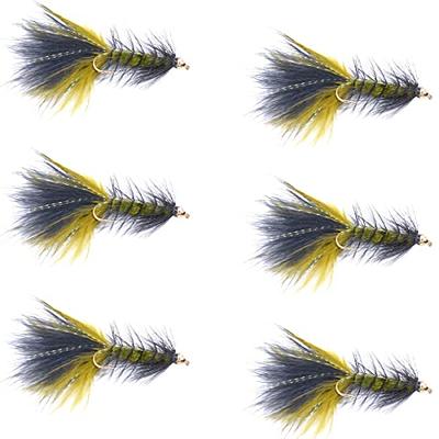 The Fly Fishing Place Olive and Black Bead Head Krystal Woolly Bugger  Classic Streamer Flies - Set of 6 Trout Fly Fishing Flies - Hook Size 4 -  Yahoo Shopping