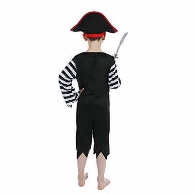  SGBETTER 4 Pack Black Pirate Tricorn Hats with White