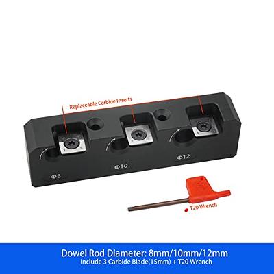 Adjustable Dowel Maker Jig 8mm-20mm with Carbide Blades Woodworking  Electric Drill Milling Dowel Round Rod Auxiliary Tool