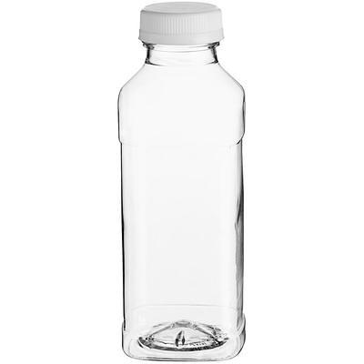 14.5 oz Square PET Clear Juice Bottle with Recessed Label Panel - 160/Bag