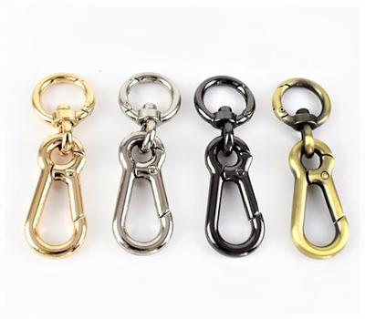 8 X Heavy Duty Key Ring Large Spring Clip Metal Snap Hook Lobster