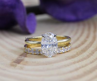 2.5Ct Round Lab Created Diamond Engagement Bridal Ring Set 14K