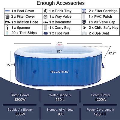 WEJOY AquaSpa Hot Tub Air Jet Spa 4-6 Person Blow Up Portable Hot Tub with  130 Bubble Jets Inflatable Outdoor Heated Round Hot Tub Spa - Yahoo Shopping