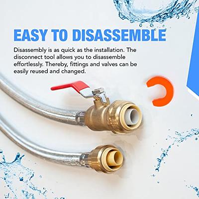 1/2 to 3/8 Reducer, Vfauosit 3/8 to 1/2 RV Faucet Adapter Brass Compression  Fitting Faucet Supply Line Adapter for Plumbing Water Hose 2 Pieces