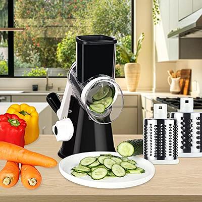 Ancevsk Rotary Cheese Grater Shredder with Strong Suction Base, Kitchen  Speed Hand Crank Vegetable Slicer, Potato Hash Brown Shredder Nut Grinder  with 3 Replaceable Stainless Steel Drum Blades (White) - Yahoo Shopping