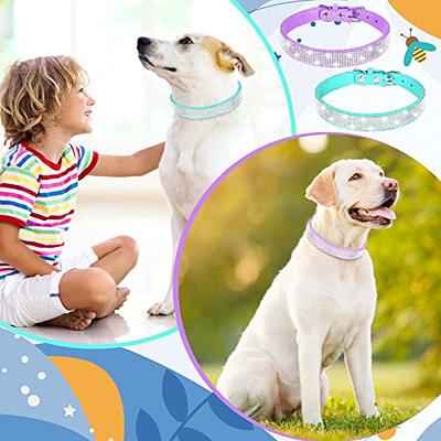 haoyueer Haoyueer Rhinestone Dog collar, cute Dazzling Sparkling Soft Suede  Leather Dog cat Rhinestone collar crystal Diamond Pet Dog Pup