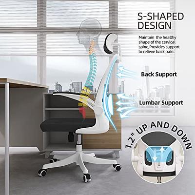 OdinLake Ergonomic Office Chair Mesh,Seat Depth Adjustable Home Office Desk  Chairs High Back with Lumbar Support,Computer Swivel Task Chair with