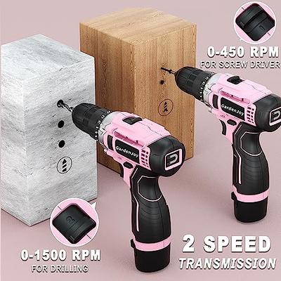 WORKPRO Pink 12V Cordless Rotary Tool Kit, 5 Variable Speeds, Powerfu