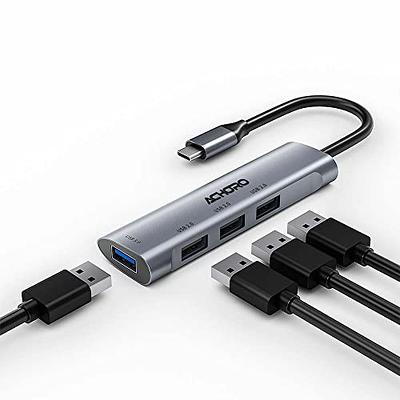 ORICO USB 3.0 Hub, USB Hub Clamp, Aluminum 4-Port USB Splitter with Extra  Power Supply Port and 4.92 FT USB Data Cable, Desktop Powered USB Hub for