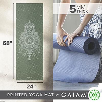 Gaiam Yoga Mat - 5mm Thick Yoga Mat - Non-Slip Exercise Mat For All Types  Of Yoga, Pilates & Floor Workouts - Textured Grip, Cushioned Support