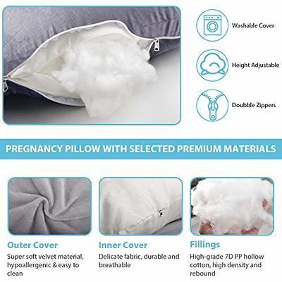  TREE.NB Pregnancy Pillows, U Shape Maternity Pillow for Pregnant  Women Body Feeding Support,with Grey Velvet Cover, Support Pillow with  Removable Washable Pillowcase 63''x37.4''x27.5'' : Baby