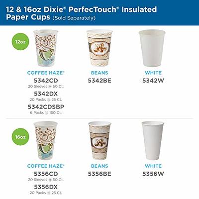 PerfecTouch 16 oz. Disposable Paper Cups, Hot Drinks, Coffee Haze Design,  25 Sleeve, 20 Sleeves / Carton