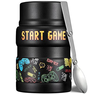 Charcy 17 Ounce Kids Thermos for Hot Food - Soup Thermos with Folding Spoon  - Insulated Food Jar for Hot & Cold Food - Black Game - Yahoo Shopping