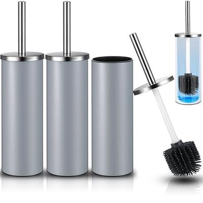 Toilet Brush and Holder, Compact Size Toilet Bowl Brush with Stainless  Steel Handle, Small Size Plastic Holder Easy to Hide, Space Saving for  Storage