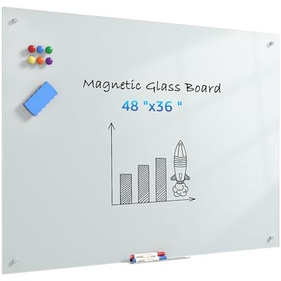 Glass Whiteboard 46 x 34 inch (4' x 3') Glass Dry Erase Board for