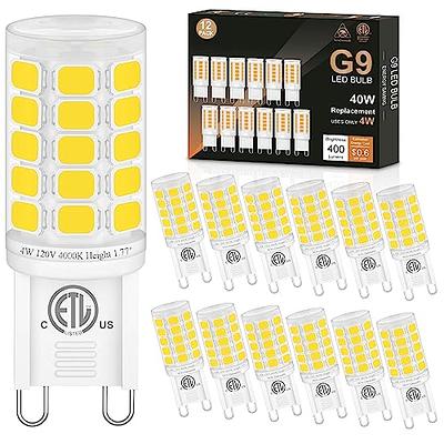 hansang 12 Pack G9 LED Bulb 4000K Natural Daylight, Height 1.77 inch 4W(40  Watt Halogen Equivalent) T4 Short Light Bulbs for Crystal Chandelier, G9