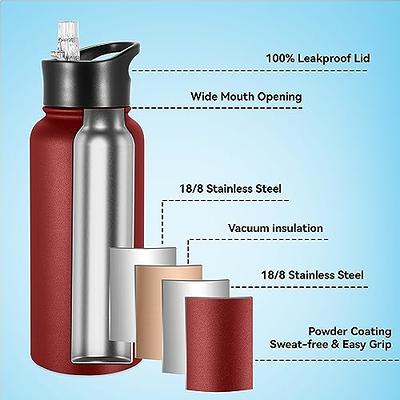 Simple Modern Insulated Water Bottle with Straw Lid 1 Liter Reusable Wide  Mouth Stainless Steel Flask Thermos, 32oz 