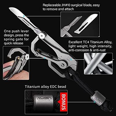 Mini Titanium Alloy Keychain Knife Carabiner Pocket Folding Knife