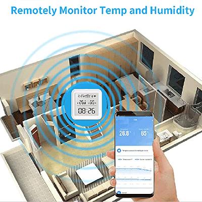 WiFi Temperature Humidity Monitor: Upgraded Smart Temperature and Humidity  Sensor with Large Backlit LCD Screen & App Alerts, Indoor Thermometer