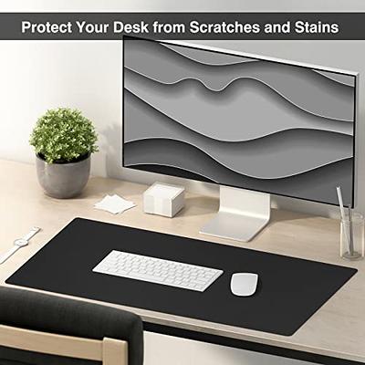 TOWWI Dual Sided Desk Pad, Large Desk Mat, Waterproof Desk Blotter  Protector Mouse Pad, Leather Desk Pad Large for Keyboard and Mouse (32 x  16