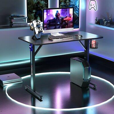 Inbox Zero Gaming Desk Home Office Pc Computer Desk W/led
