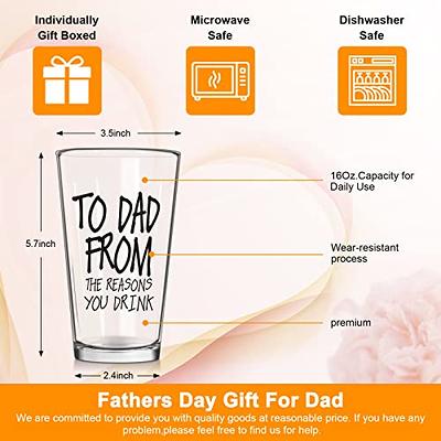 Gifts for Dad Him Men,16 OZ Funny Beer Glass Fathers Day Dad Gifts from  Daughter Son Wife Birth - Beer Glasses, Facebook Marketplace