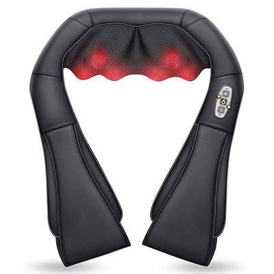 Comfier Shiatsu Shoulder & Neck Massager with Heat, 4D Deep Kneading Back  Massager Gifts for Men Women