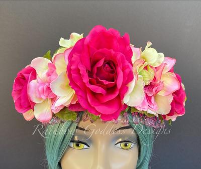 Blush pink flower crown kit Floral crown for girl Hair wreat - Inspire  Uplift