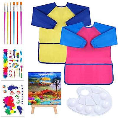 72pcs Watercolor Paint Party Supplies for Kids - Painting Party Favors for  Children - Canvas Panels with Easel Watercolor Paint Set with Aprons for