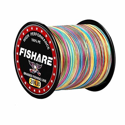 FISHARE 4 Strands Rainbow Line Braided Fishing Line - 1000YD,50LB - Yahoo  Shopping