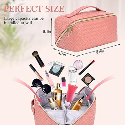 Large Capacity Travel Cosmetic Bag, Waterproof Flat Big Makeup Bag With  Handle And Divider For Women A