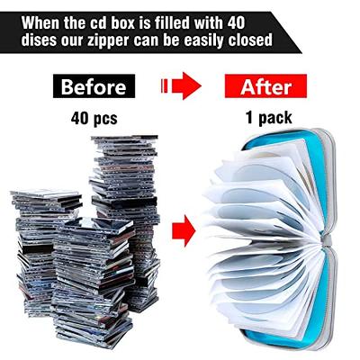 Siveit CD Case, 40 Capacity CD/DVD Case Holders Wallet Hard Plastic DVD  Disc Cases Storage Binder for Car Home Office Travel (Sky Blue) - Yahoo  Shopping