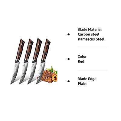 Steak Knives Set - 5 - 4 Pcs Steak Knifs - Damascus Steel - Japanese  AUS-10 Super Steel - Gifts Boxed - Premium Quality Red G10 Knives Handel Steak  Knife Set - Yahoo Shopping