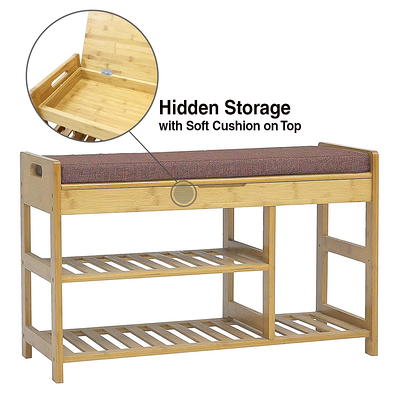 Basicwise 17.75 in. H 9-Pairs Natural Bamboo 3-Tier Free Standing Shoe  Organizer Storage Shoe Rack QI004329.3 - The Home Depot