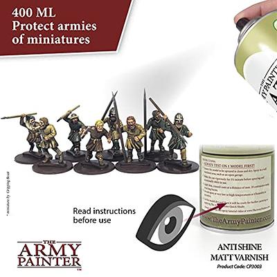 The Army Painter Anti Shine Matt Spray for Miniature Painting - After  Quickshade Spray Paint Top Coat Acrylic Varnish - Satin Finish Spray for Acrylic  Model Paint, 400ml Can - Yahoo Shopping