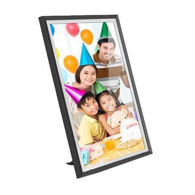 Americanflat Hinged 3 Photo Frame in Light Wood MDF - Desk Photo