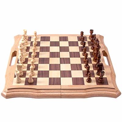 Best Folding Wooden Chess Board Set With Magnetic Closure I With Storage  For Pieces I Portable- For Adults & Kids