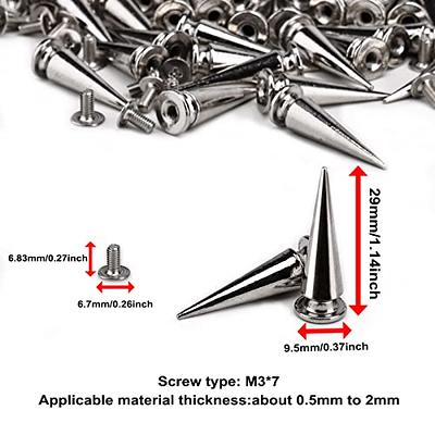 50 Sets 29MM Spikes for Clothing, CAMXTOOL Silver Cone Spikes and Studs,  Punk Spike Rivets, Long Metal Spikes for Crafts, Punk Screw Rivet for  Clothes Jackets Leather and Shoes (Silver) - Yahoo Shopping