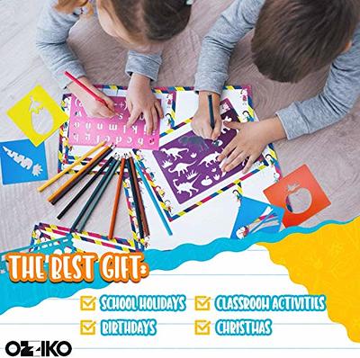 Ozziko Stencils for Kids, Tracing Arts and Crafts Supplies Kit, Gift for  All Ages Boys and Girls, Includes Number, Dinosaur, Animal, Alphabet Letter  Stencils and Carrying Case - Yahoo Shopping