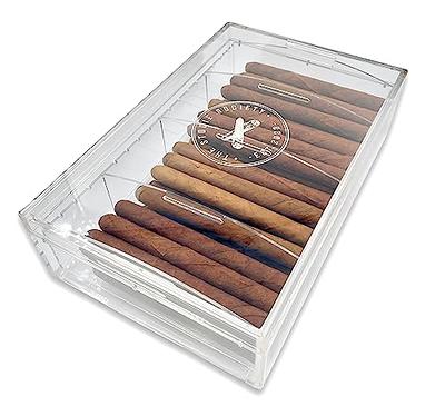 Woodronic Handmade Cigar Humidor with Cigar Cutter and Ashtray for 30-50 Counts, Spanish Cedar Cigar Box Set for Men with Hygrometer Humidifier, Tight