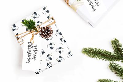 Wrapping Paper, Boho Holiday Pattern, Xmas Gift Wrap Sheets