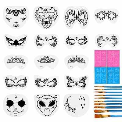 36 Pieces Halloween Drawing Stencils, 6 inch Plastic Reusable Pumpkin Faces Painting Stencil for DIY Pumpkin Carving, Wood, Walls Art and Halloween