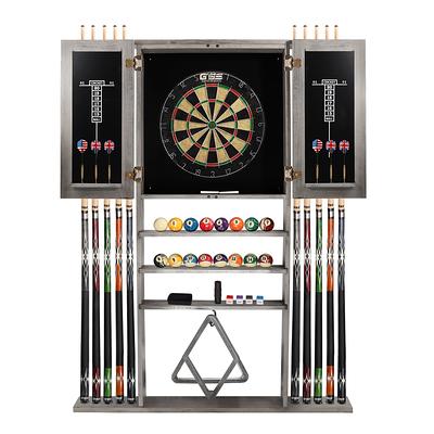 GSE™ 10-Cue Wall Mounting Billiard Cue Rack & Dart Board Cabinet  Combination. Hanging Wall Pool Stick Holder & Dartboard Cabinet - Yahoo  Shopping