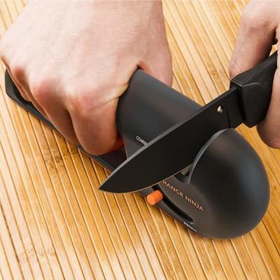 Sharp Pebble Orange Ninja Kitchen Knife Sharpener with 5