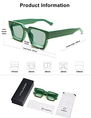 KUGUAOK Retro Rectangle Sunglasses Women and Men Vintage Small Square Sun  Glasses UV Protection Glasse