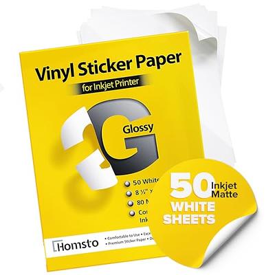 Clear Sticker Paper for LASER Printers ONLY - 36 Sheets, Printable Vinyl  Sticker Paper Adhesive Film Full Sheet 8.5 x 11 Inches – US Letter Size