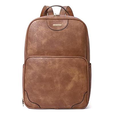  CLUCI Leather Laptop Backpack for Women 15.6 inch